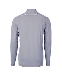 Cutter & Buck Men's Navy/White Atlanta Braves Virtue Eco Pique Micro Stripe Quarter-Zip Pullover Sweatshirt