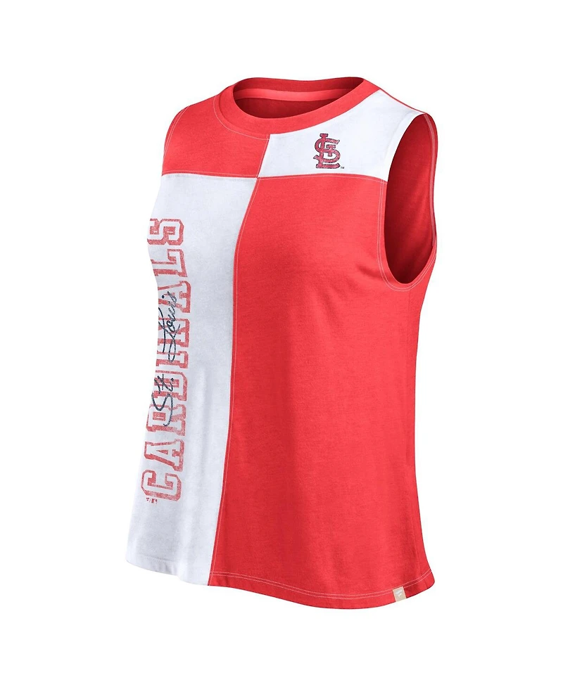 Fanatics Women's Red/White St. Louis Cardinals Color-Block Tank Top