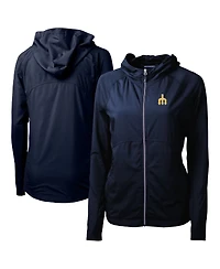 Cutter & Buck Women's Navy Seattle Mariners Adapt Eco Knit Hybrid Full-Zip Hoodie