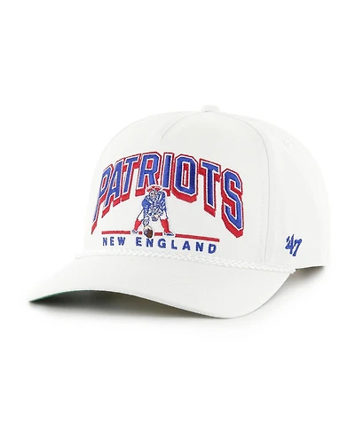 '47 Brand Men's White New England Patriots Coltrane Throwback Rope Hitch Adjustable Hat