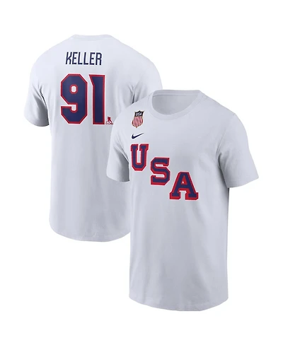 Nike Men's Clayton Keller White Usa Hockey 2026 Name Number T-Shirt
