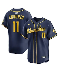 Nike Men's Jackson Chourio Navy Milwaukee Brewers Alternate 2 Limited Jersey