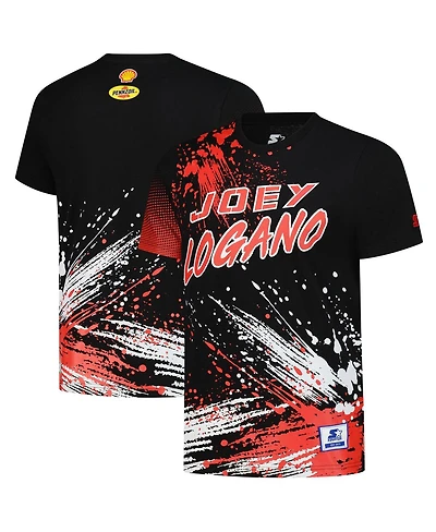 Starter Men's Black Joey Logano Touchdown Extreme T-Shirt