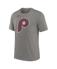 Nike Men's Heather Charcoal Philadelphia Phillies Cooperstown Logo Tri-Blend T-Shirt