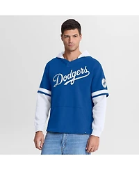 Fanatics Men's Royal/White Los Angeles Dodgers Oversized Fire Speed Layered Hoodie