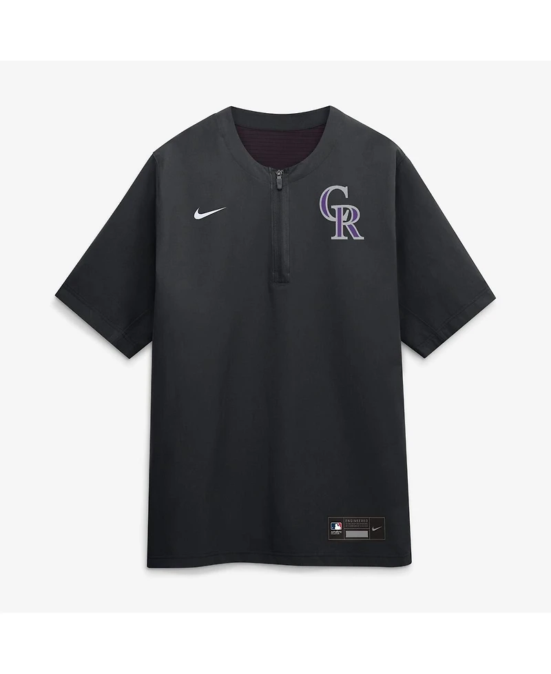 Nike Men's Black Colorado Rockies Authentic Collection Dri-fit Quarter-Zip T-Shirt