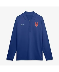 Nike Men's Royal New York Mets Authentic Collection Dri-fit Raglan Half-Zip Pullover Hoodie