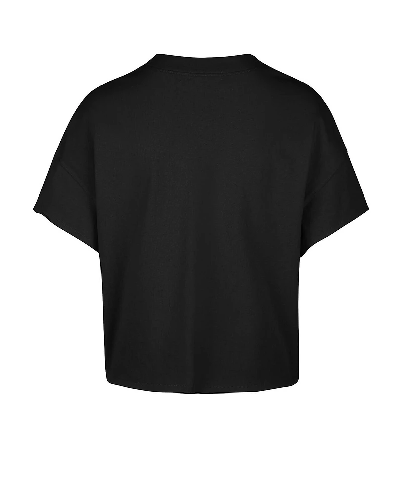 '47 Brand Women's David Pastrnak Black Boston Bruins Elation Name Number Oversized Notch Neck T-Shirt