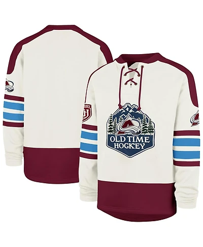 '47 Brand Men's Cream Colorado Avalanche Pond Hockey Trio Eternal Lacer Sweatshirt