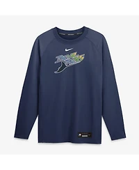 Nike Men's Navy Tampa Bay Rays Authentic Collection Game Time Raglan Long Sleeve T-Shirt