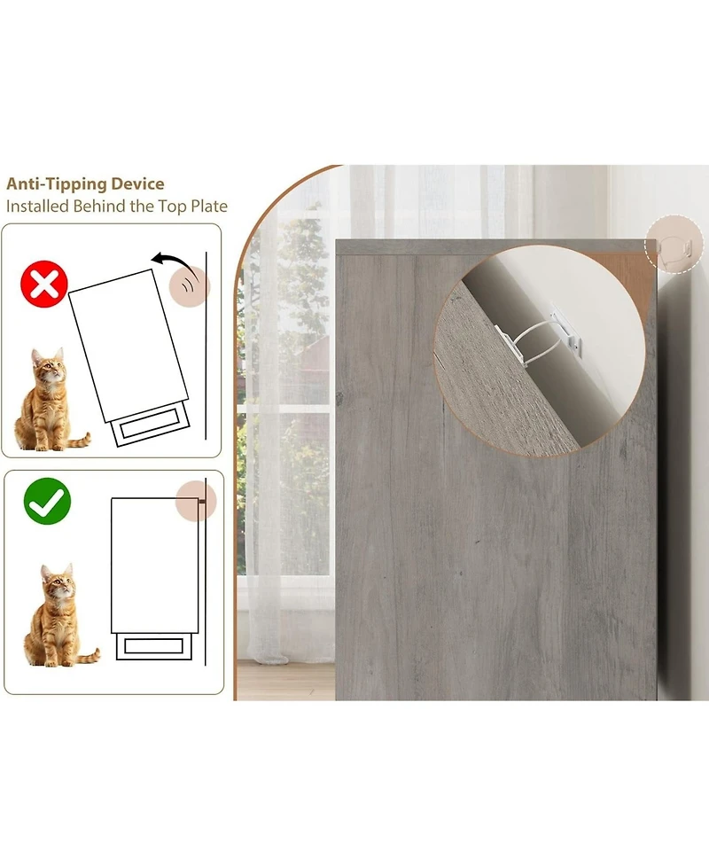 gaomon 55-Inch Farmhouse Tv Stand with 8 Drawers, Wooden Entertainment Center for Living Room & Bedroom