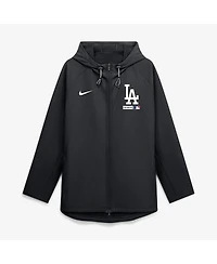 Nike Men's Black Los Angeles Dodgers Authentic Collection Raglan Therma-fit Full-Zip Hooded Jacket