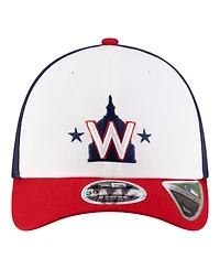 New Era Men's White Washington Nationals Player Replica 39THIRTY M-Crown Flex Hat