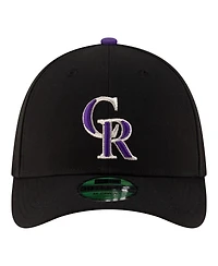 New Era Men's Black Colorado Rockies Player Replica 39THIRTY M-Crown Flex Hat