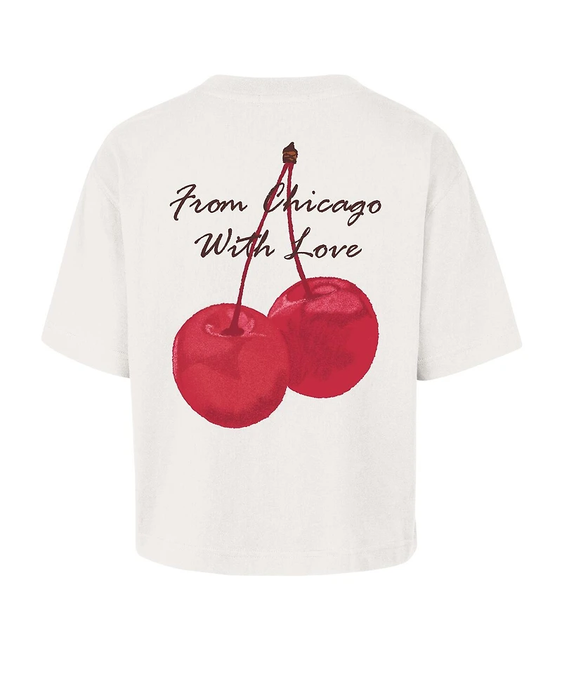 '47 Brand Women's Cream Chicago Cubs Love Letter Reed City T-Shirt