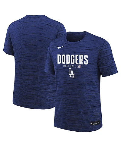 Nike Big Boys and Girls Royal Los Angeles Dodgers Authentic Collection Velocity Dri-fit T-Shirt