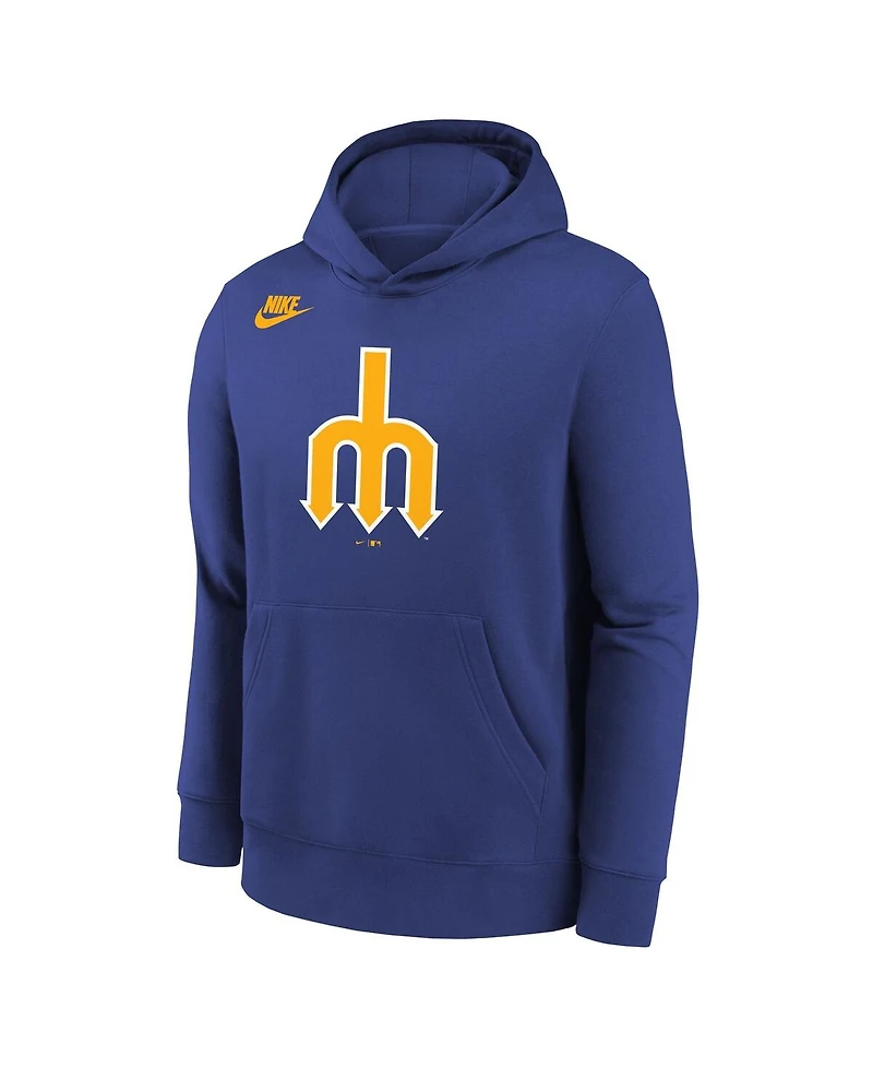 Nike Big Boys and Girls Rush Blue Seattle Mariners Club Fleece Hoodie