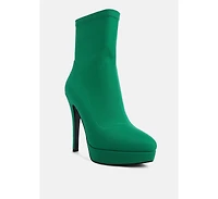 Patotie Lycra High Heel Ankle Boots