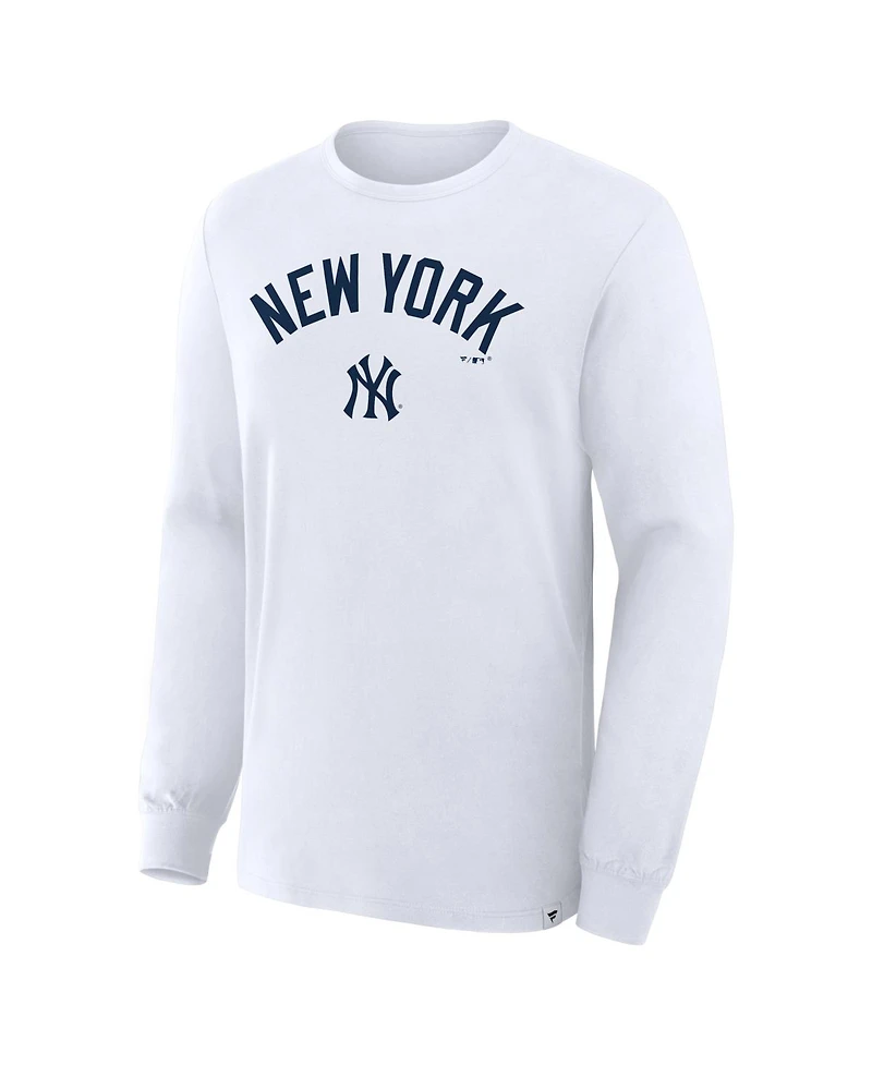 Fanatics Men's White New York Yankees Lock-Up Legacy Long Sleeve T-Shirt