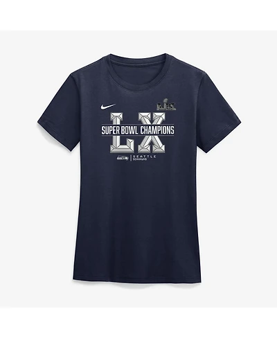 Nike Women's College Navy Seattle Seahawks Super Bowl Lx Champions Sacrifice T-Shirt