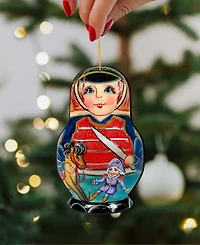 Designocracy Nutcracker Dolls Wooden Ornaments, Set of 3