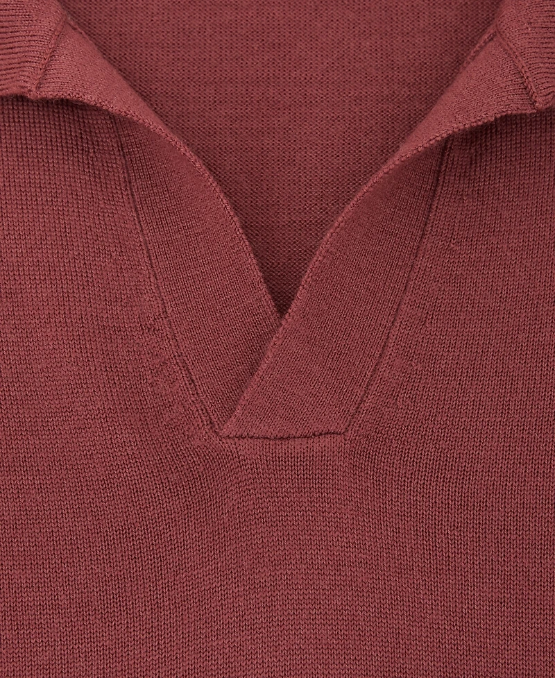 Reiss Men's Duchie Merino Wool Open Collar Polo Shirt