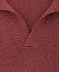 Reiss Men's Duchie Merino Wool Open Collar Polo Shirt