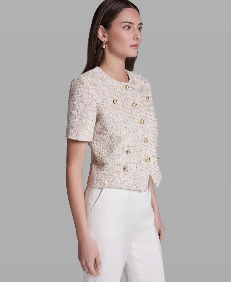 Bcbg Women's Short-Sleeve Crewneck Jacket