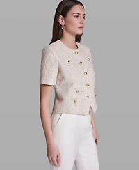 Bcbg Women's Short-Sleeve Crewneck Jacket