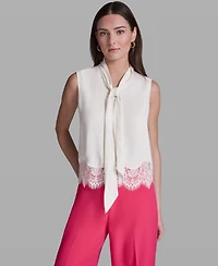 Bcbg Women's Sleeveless Tie-Neck Top