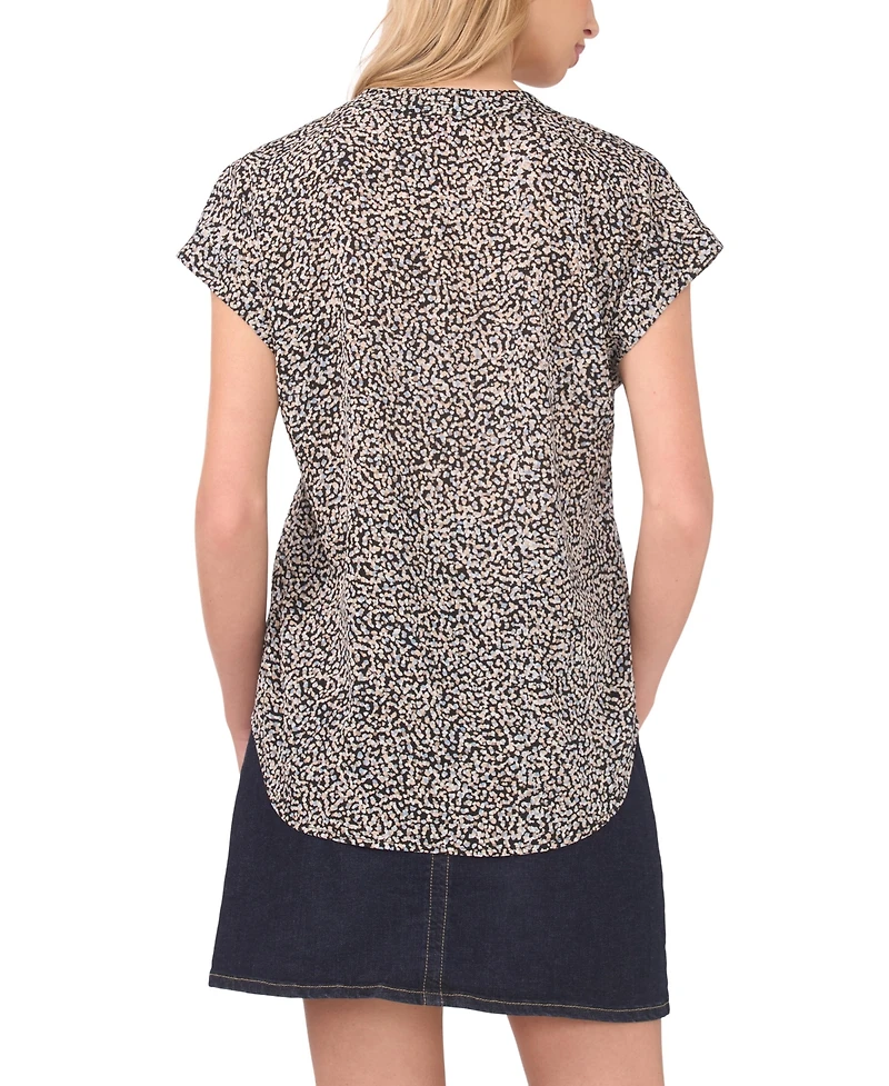 Vince Camuto Women's Split-Neck Cap-Sleeve Top
