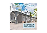 Aecojoy 20'x8' Wall Gazebo with Curtains and Mosquito Netting