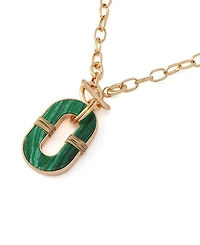 Robert Lee Morris Soho Malachite Link Reversible Pendant Necklace