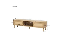 sumyeg Boho Cabinet with Tv Stand Modern Farmhouse Media Console with Solid Wood Legs