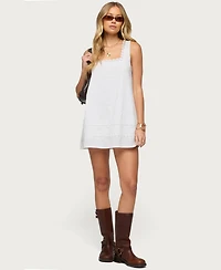 Edikted Women's Doroh Lacey Striped Cotton Mini Dress