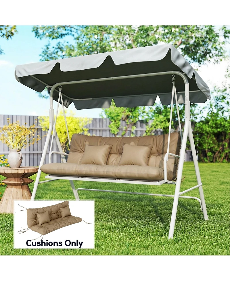 Outsunny Indoor Outdoor Chair Cushions with Back, Pillows