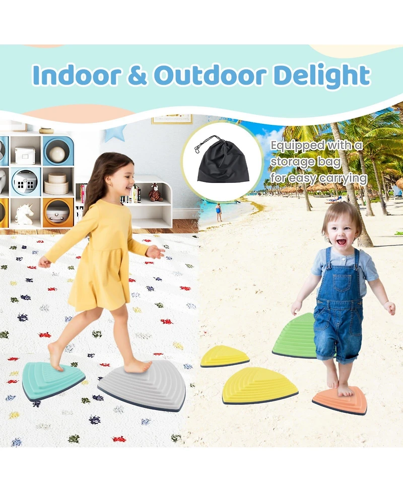 Mecale Kids' Non-Slip Stepping Stones with Storage Bag