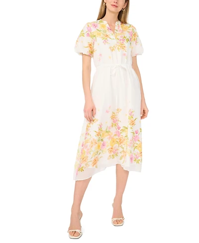 Vince Camuto Women's V-Neck Printed Midi Dress