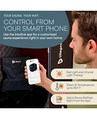 LifePro Portable Sauna Steamer Machine – Full Body Steam Sauna Box for Home, Steamer, Adjustable Heat, Timer & Light Therapy Infrared Sauna