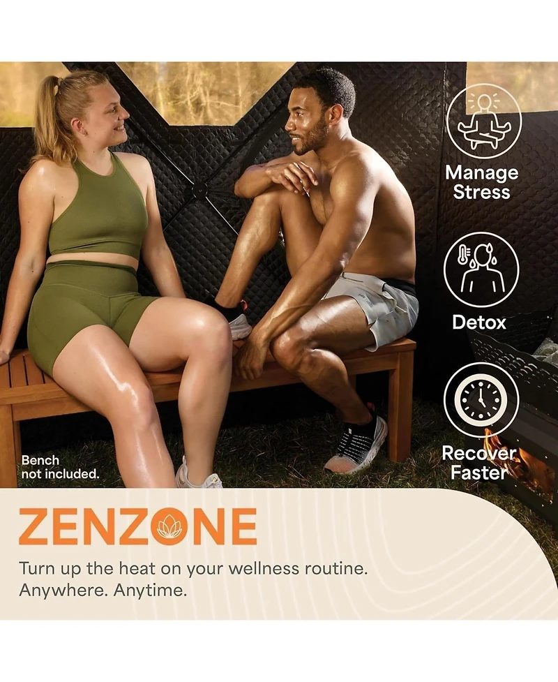 Lifepro Portable Sauna Tent with Wood Stove – 4 Person Outdoor Steam & Dry Sauna for Camping, Backyard & Home, Foldable Design