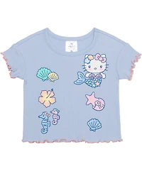 Hybrid Girls' 2T-6X Hello Kitty Short-Sleeve T-Shirt and Shorts, 2-Piece Set