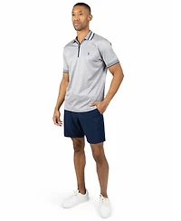 Tailorbyrd Men's Quarter Zip Mesh Performance Polo with Stripe Tipping