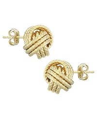 Rope Love Knot Stud Earrings in 14k Yellow or Rose Gold