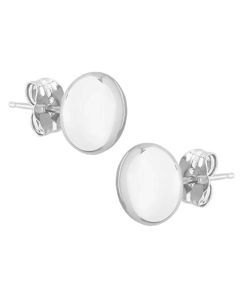 Flat Ball Stud Earrings (7mm) 14k Yellow or White Gold