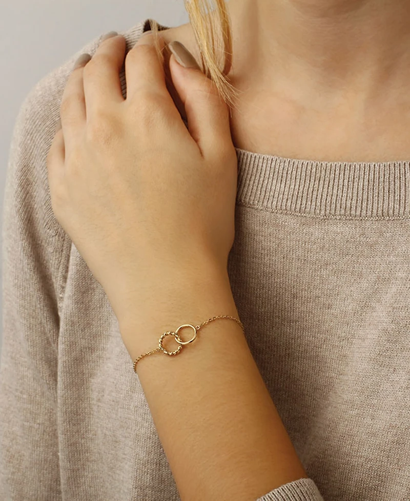 Interlocking Adjustable Bracelet Set in 14k Yellow Gold