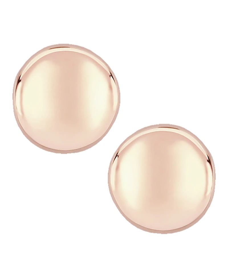 Dapped Disc Stud Earrings Set 14k White or Rose Gold (10mm)