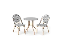 Slickblue 3-Piece Outdoor Bistro Set with Wicker Table & 2 Chairs