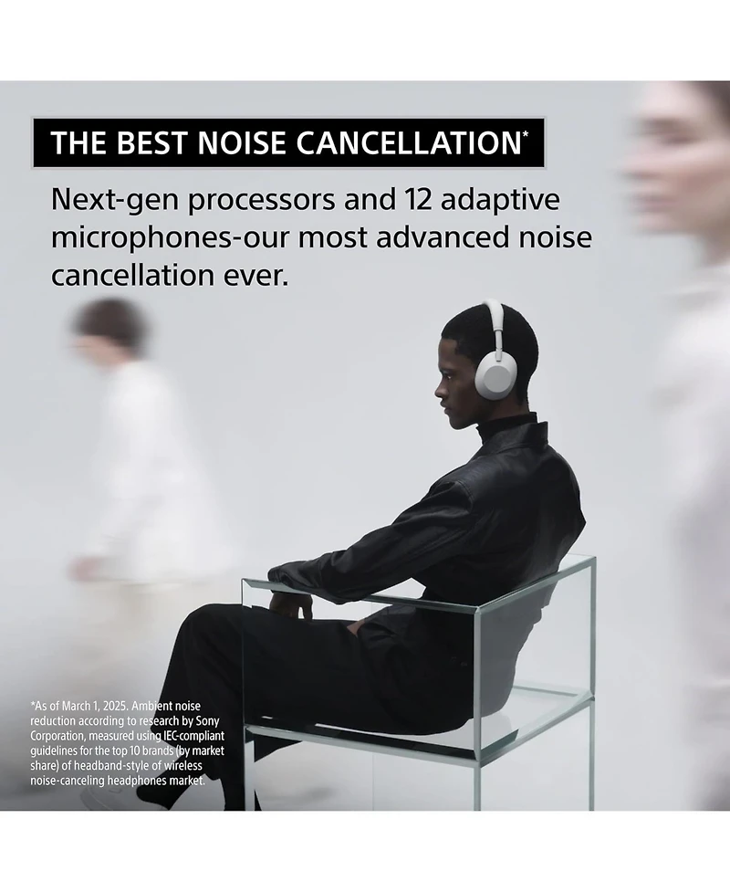 Sony Wh-1000XM6-silver Wireless Noise Cancelling Headphones with a Year Amber Protection Plan (2025