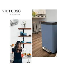 Home Zone Living 19 Gallon Large Kitchen Trash Can with Soft Close Lid, Liner-Free Stainless Steel Body