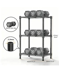 Yigii 3-Tier Steel Shelving Unit, Versatile for Home & Office, Adjustable, Easy Assembly